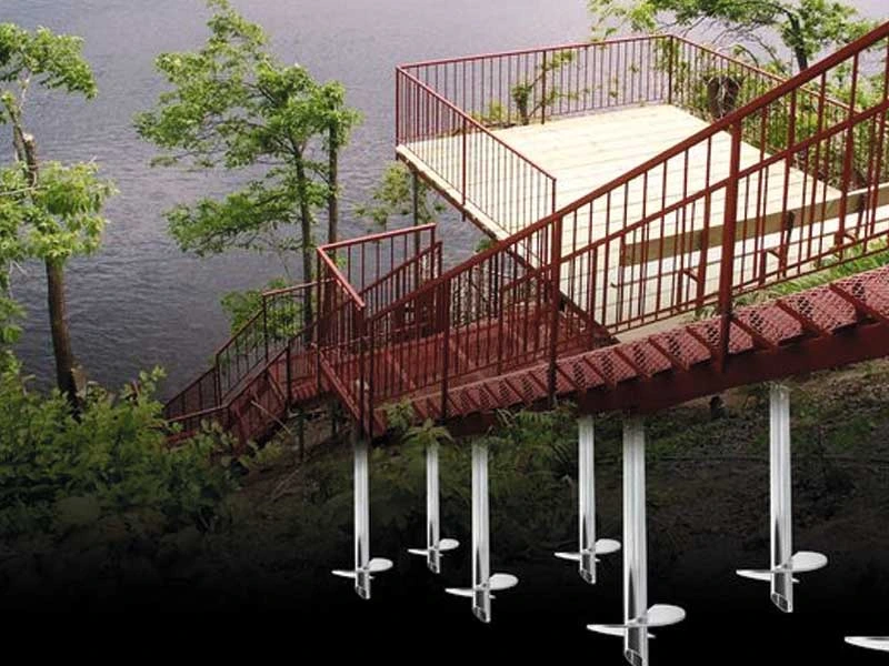 Helical Deck Pier Installation in Combined Locks, WI